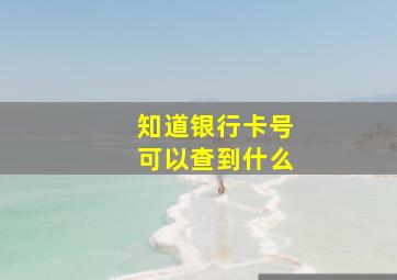 知道银行卡号可以查到什么