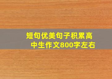 短句优美句子积累高中生作文800字左右