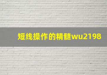 短线操作的精髓wu2198