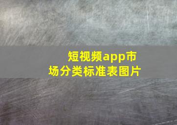 短视频app市场分类标准表图片