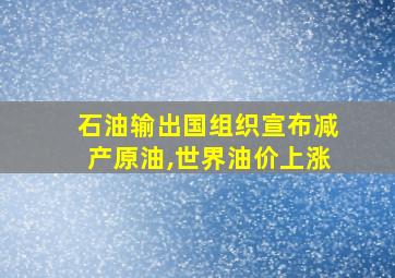 石油输出国组织宣布减产原油,世界油价上涨