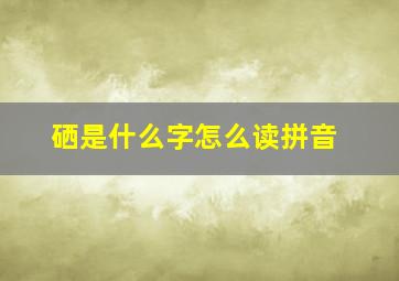 硒是什么字怎么读拼音