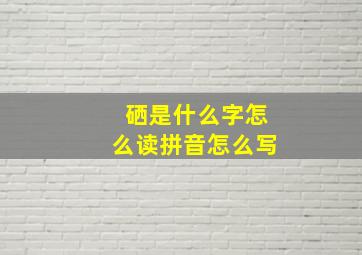 硒是什么字怎么读拼音怎么写