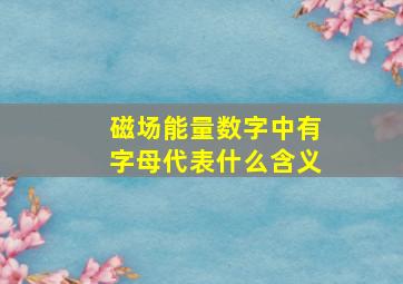 磁场能量数字中有字母代表什么含义