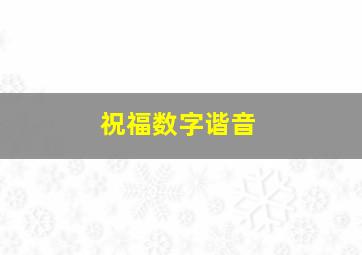 祝福数字谐音