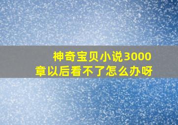 神奇宝贝小说3000章以后看不了怎么办呀