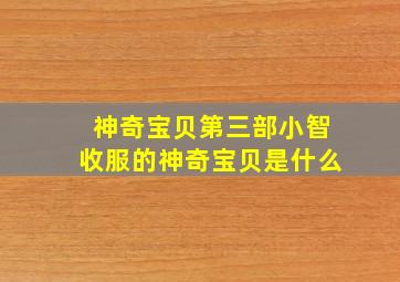 神奇宝贝第三部小智收服的神奇宝贝是什么