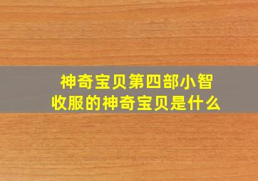 神奇宝贝第四部小智收服的神奇宝贝是什么