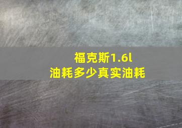 福克斯1.6l油耗多少真实油耗