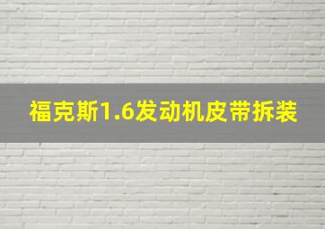 福克斯1.6发动机皮带拆装