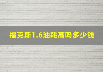 福克斯1.6油耗高吗多少钱