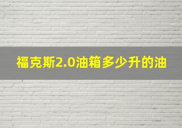 福克斯2.0油箱多少升的油