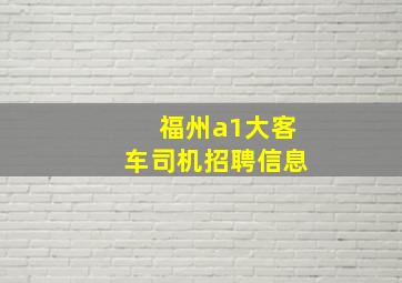 福州a1大客车司机招聘信息