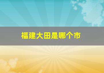 福建大田是哪个市