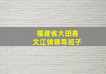 福建省大田县文江镇领导班子