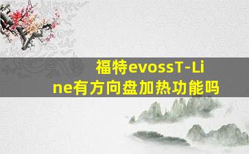 福特evossT-Line有方向盘加热功能吗