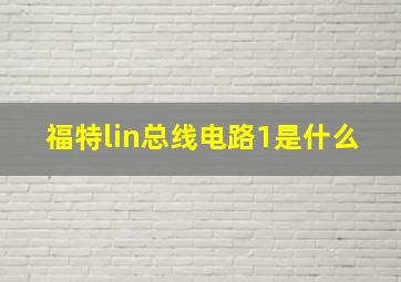 福特lin总线电路1是什么