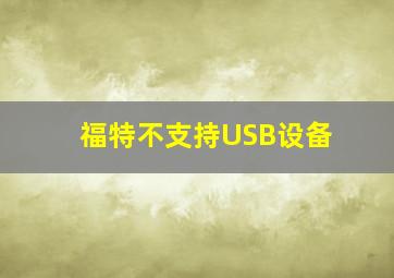 福特不支持USB设备