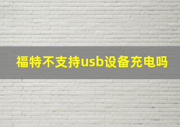 福特不支持usb设备充电吗