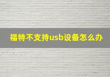 福特不支持usb设备怎么办