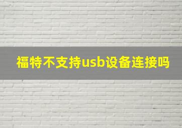 福特不支持usb设备连接吗