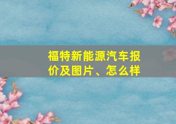 福特新能源汽车报价及图片、怎么样