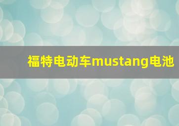 福特电动车mustang电池