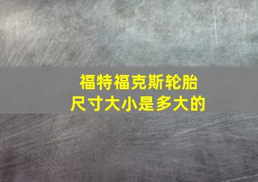 福特福克斯轮胎尺寸大小是多大的