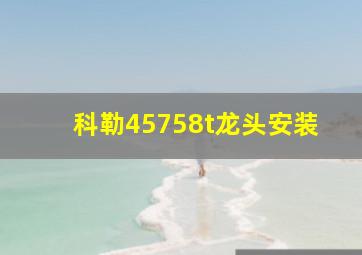 科勒45758t龙头安装