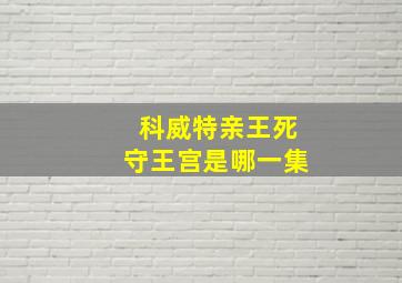 科威特亲王死守王宫是哪一集