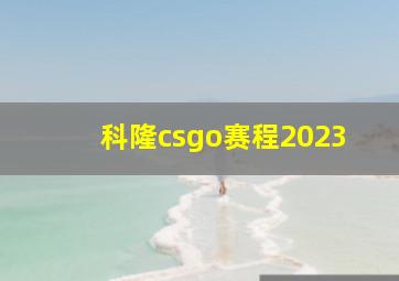 科隆csgo赛程2023