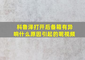 科鲁泽打开后备箱有异响什么原因引起的呢视频