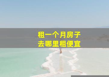 租一个月房子去哪里租便宜