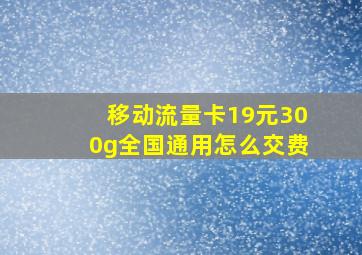 移动流量卡19元300g全国通用怎么交费