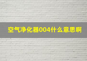 空气净化器004什么意思啊