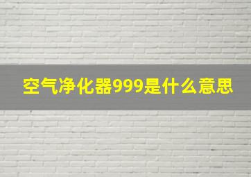 空气净化器999是什么意思