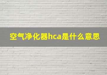 空气净化器hca是什么意思