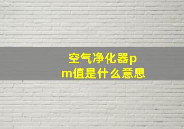 空气净化器pm值是什么意思