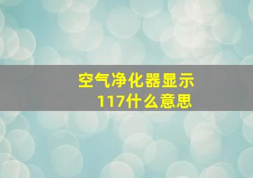 空气净化器显示117什么意思