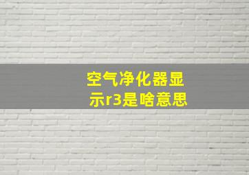 空气净化器显示r3是啥意思