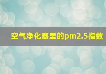 空气净化器里的pm2.5指数