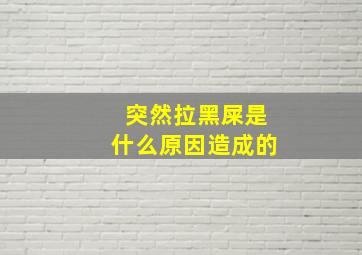 突然拉黑屎是什么原因造成的