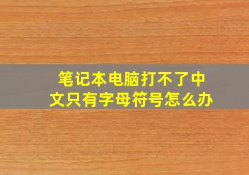 笔记本电脑打不了中文只有字母符号怎么办