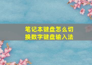 笔记本键盘怎么切换数字键盘输入法