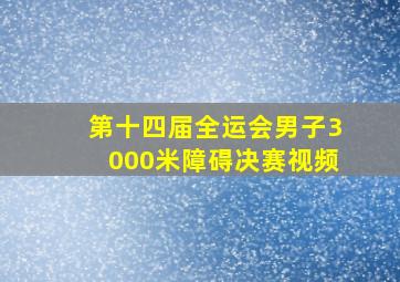 第十四届全运会男子3000米障碍决赛视频