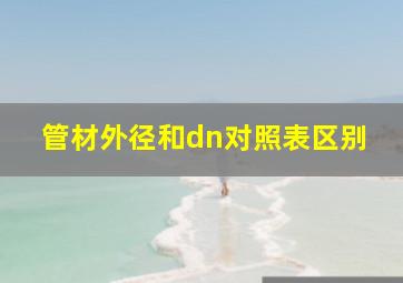 管材外径和dn对照表区别