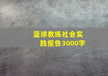 篮球教练社会实践报告3000字