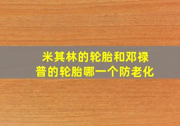 米其林的轮胎和邓禄普的轮胎哪一个防老化