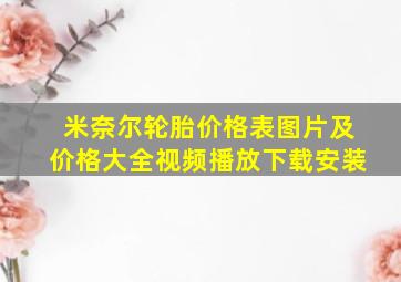 米奈尔轮胎价格表图片及价格大全视频播放下载安装