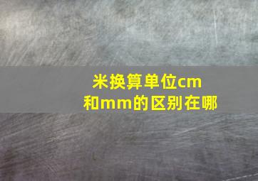 米换算单位cm和mm的区别在哪